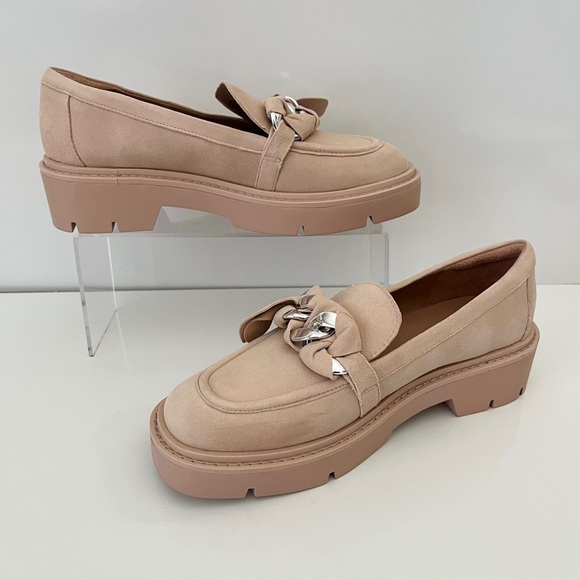NORDSTROM Trinity Lug Sole Leather Loafer In Pink Peach NEW - Picture 4 of 13